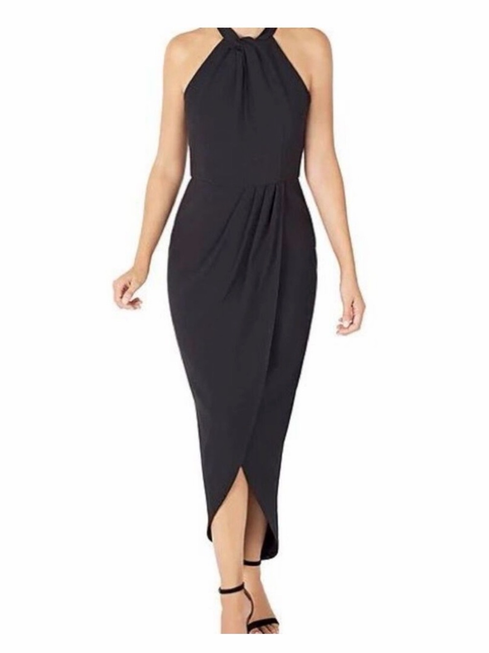 julia jordan Black High-Low Halter Midi Dress
